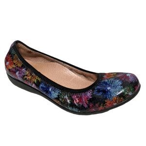 ABEO B.I.O.SYSTEM Tia Neutral Floral Leather Ballet Flats 7 Narrow